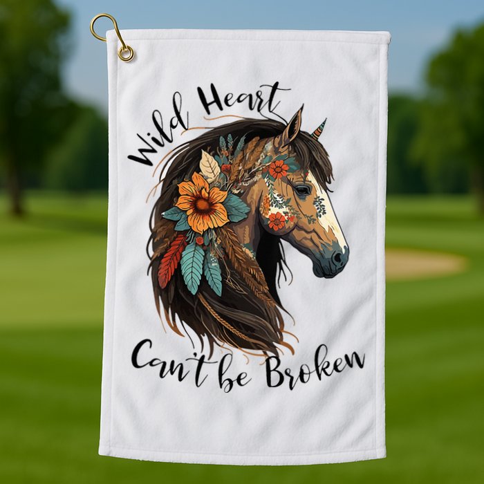 Wild Heart Can't Be Broken Wild Horse Hors Golf Towel