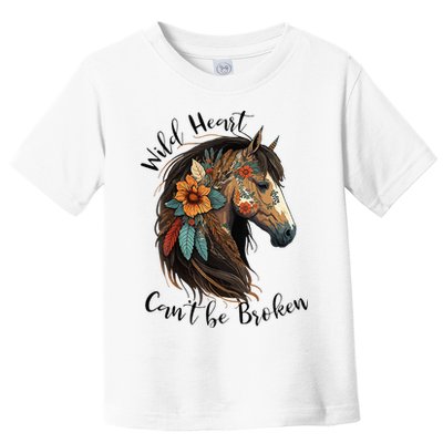 Wild Heart Can't Be Broken Wild Horse Hors Toddler T-Shirt