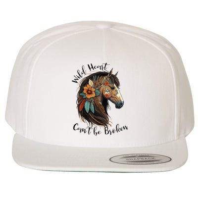 Wild Heart Can't Be Broken Wild Horse Hors Wool Snapback Cap
