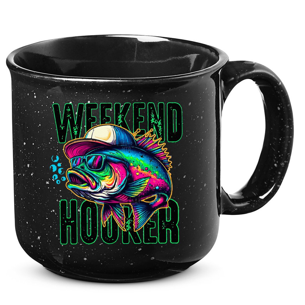 Weekend Hooker Colorful Fishing 15oz Campfire Ceramic Mug