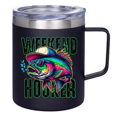 Weekend Hooker Colorful Fishing 12oz Stainless Steel Coffee Mug