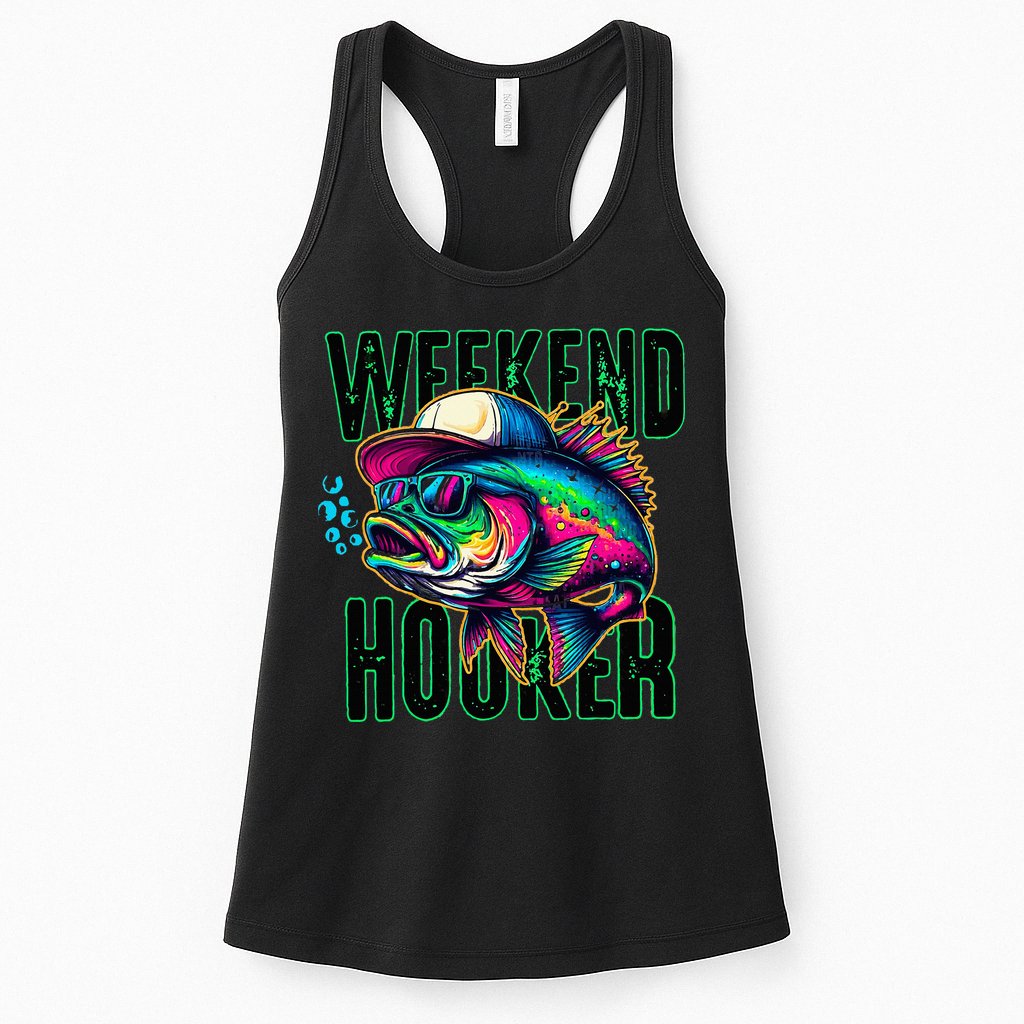 Weekend Hooker Colorful Fishing Womens Tank Top
