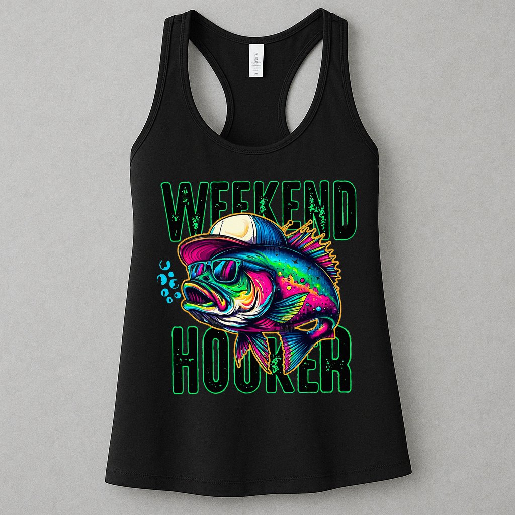 Weekend Hooker Colorful Fishing Womens Tank Top