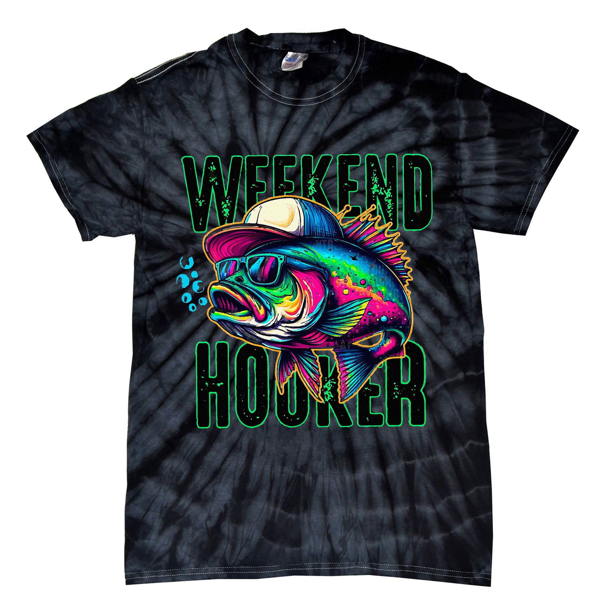 Weekend Hooker Colorful Fishing Tie-Dye T-Shirt