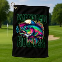 Weekend Hooker Colorful Fishing Golf Towel