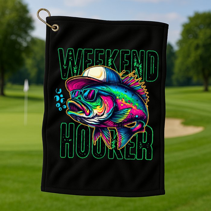 Weekend Hooker Colorful Fishing Golf Towel