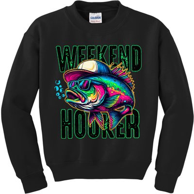 Weekend Hooker Colorful Fishing Kids Sweatshirt