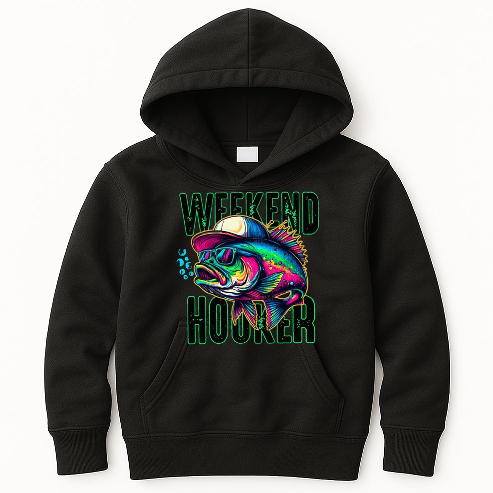 Weekend Hooker Colorful Fishing Kids Hoodie