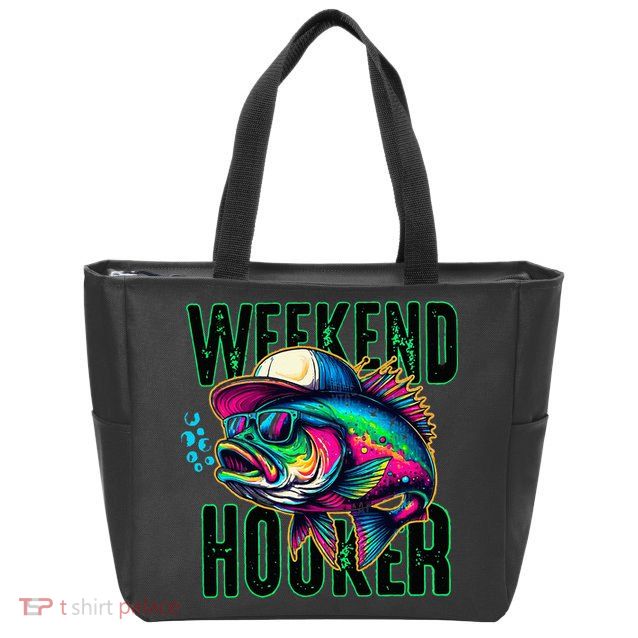Weekend Hooker Colorful Fishing Zip Tote Bag