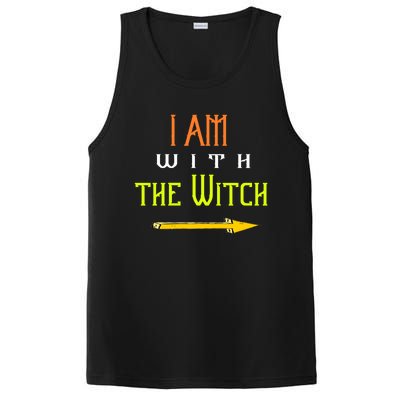 Witch Halloween Costume Funny I Am With The Witch Cool Gift PosiCharge Competitor Tank