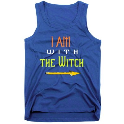 Witch Halloween Costume Funny I Am With The Witch Cool Gift Tank Top