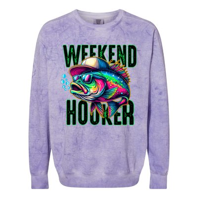 Weekend Hooker Colorful Fish Funny Father Day Love Fishing Colorblast Crewneck Sweatshirt