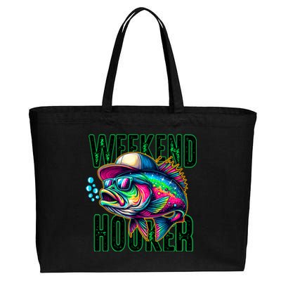 Weekend Hooker Colorful Fish Funny Father Day Love Fishing Cotton Canvas Jumbo Tote