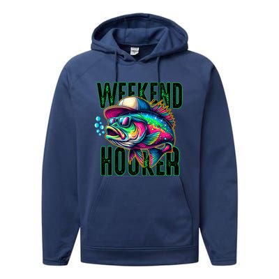 Weekend Hooker Colorful Fish Funny Father Day Love Fishing Performance Fleece Hoodie