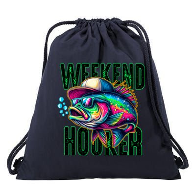 Weekend Hooker Colorful Fish Funny Father Day Love Fishing Drawstring Bag