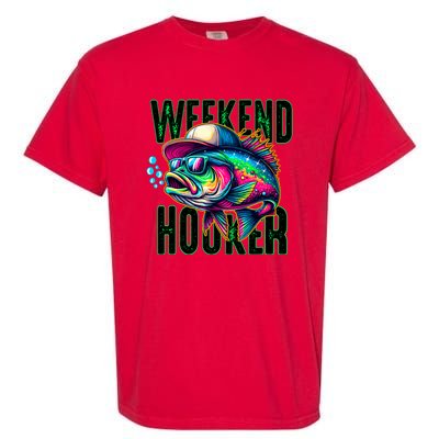 Weekend Hooker Colorful Fish Funny Father Day Love Fishing Garment-Dyed Heavyweight T-Shirt