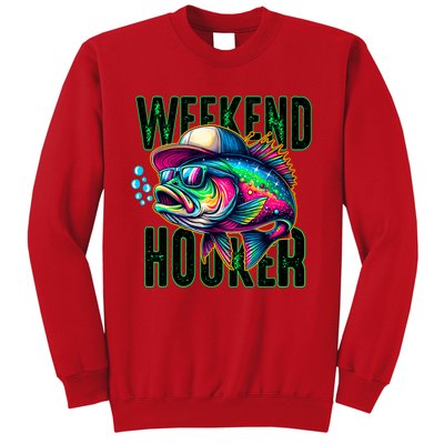 Weekend Hooker Colorful Fish Funny Father Day Love Fishing Sweatshirt