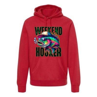 Weekend Hooker Colorful Fish Funny Father Day Love Fishing Premium Hoodie