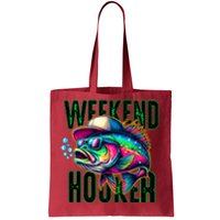 Weekend Hooker Colorful Fish Funny Father Day Love Fishing Tote Bag