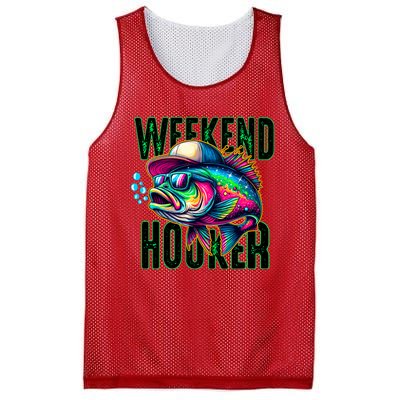 Weekend Hooker Colorful Fish Funny Father Day Love Fishing Mesh Reversible Basketball Jersey Tank