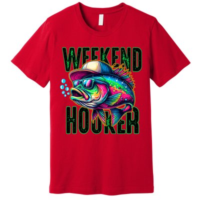 Weekend Hooker Colorful Fish Funny Father Day Love Fishing Premium T-Shirt