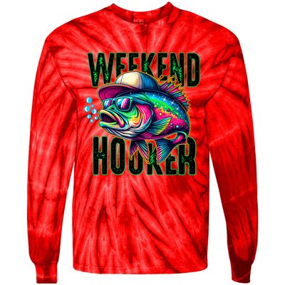 Weekend Hooker Colorful Fish Funny Father Day Love Fishing Tie-Dye Long Sleeve Shirt