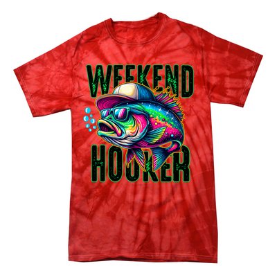 Weekend Hooker Colorful Fish Funny Father Day Love Fishing Tie-Dye T-Shirt