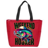 Weekend Hooker Colorful Fish Funny Father Day Love Fishing Zip Tote Bag