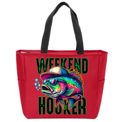 Weekend Hooker Colorful Fish Funny Father Day Love Fishing Zip Tote Bag