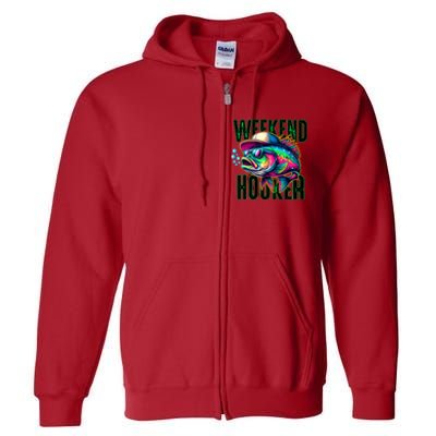 Weekend Hooker Colorful Fish Funny Father Day Love Fishing Full Zip Hoodie