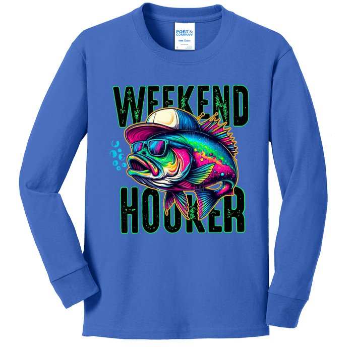 Weekend Hooker Colorful Fishing Kids Long Sleeve Shirt