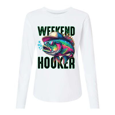 Weekend Hooker Colorful Fishing Womens Cotton Relaxed Long Sleeve T-Shirt