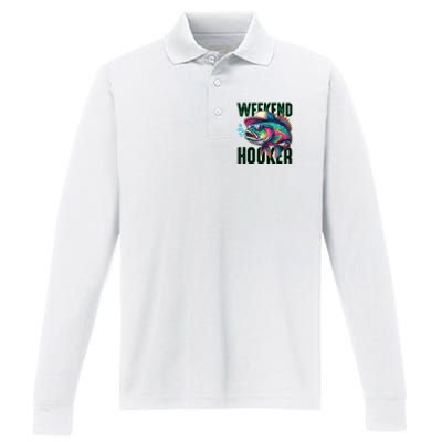 Weekend Hooker Colorful Fishing Performance Long Sleeve Polo