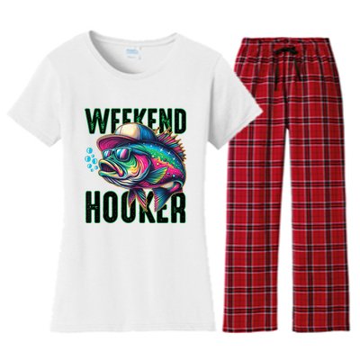 Weekend Hooker Colorful Fishing Women's Flannel Pajama Set