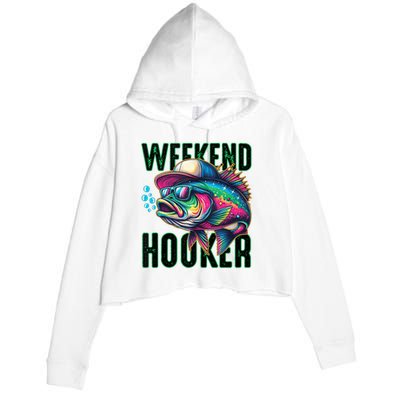 Weekend Hooker Colorful Fishing Crop Fleece Hoodie