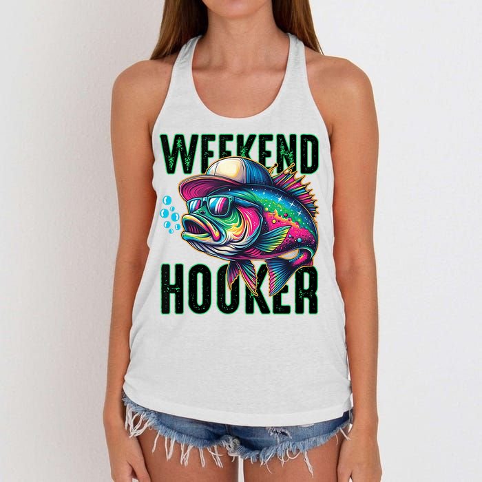 Weekend Hooker Colorful Fishing Women's Knotted Racerback Tank