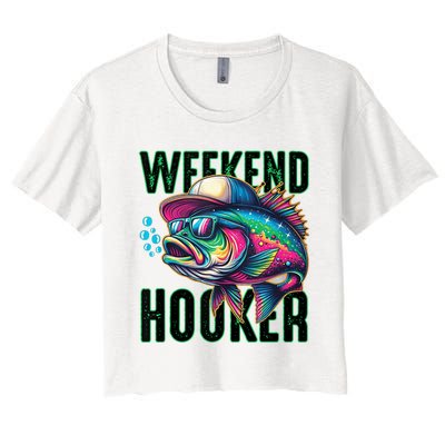 Weekend Hooker Colorful Fishing Women's Crop Top Tee