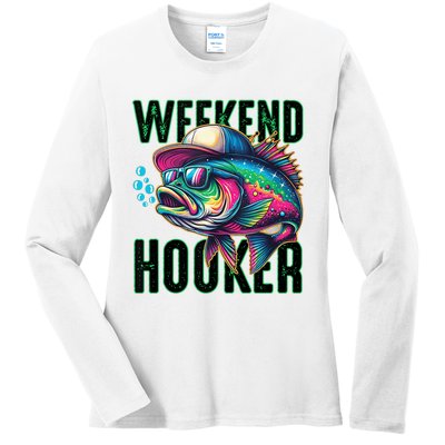 Weekend Hooker Colorful Fishing Ladies Long Sleeve Shirt