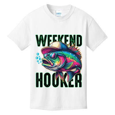 Weekend Hooker Colorful Fishing Kids T-Shirt