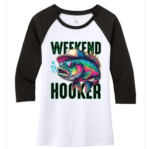 Weekend Hooker Colorful Fishing Women's Tri-Blend 3/4-Sleeve Raglan Shirt