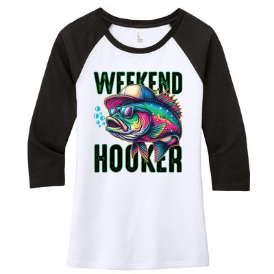 Weekend Hooker Colorful Fishing Women's Tri-Blend 3/4-Sleeve Raglan Shirt