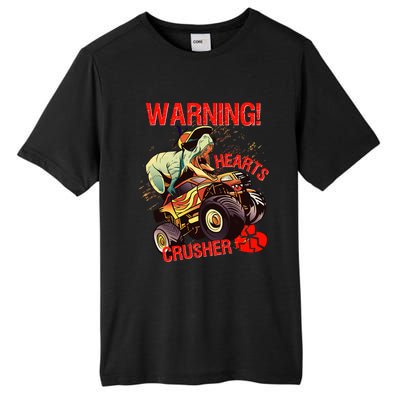 Warning Hearts Crusher T Rex Dinosaur Riding Monster Truck Great Gift Tall Fusion ChromaSoft Performance T-Shirt