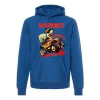 Warning Hearts Crusher T Rex Dinosaur Riding Monster Truck Great Gift Premium Hoodie