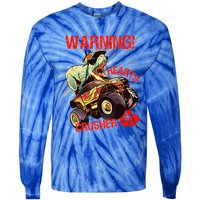 Warning Hearts Crusher T Rex Dinosaur Riding Monster Truck Great Gift Tie-Dye Long Sleeve Shirt