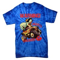 Warning Hearts Crusher T Rex Dinosaur Riding Monster Truck Great Gift Tie-Dye T-Shirt