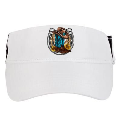 Western Horseshoe Cowboy Boots Hat Rope Sunflower Rodeo Dad Adult Drive Performance Visor