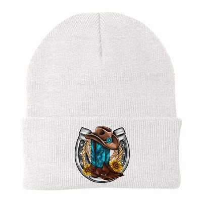 Western Horseshoe Cowboy Boots Hat Rope Sunflower Rodeo Dad Beanie