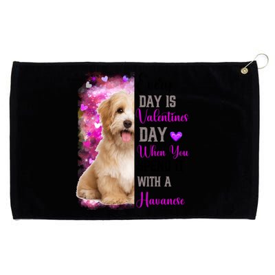 Wo Havanese Dog Valentines Day Mom Dogs Mother Gift Grommeted Golf Towel