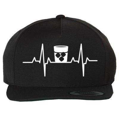 Whiskey Heartbeat Distilled Alcoholic Beverage Whisky Funny Gift Wool Snapback Cap