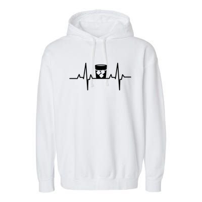 Whiskey Heartbeat Distilled Alcoholic Beverage Whisky Funny Gift Garment-Dyed Fleece Hoodie